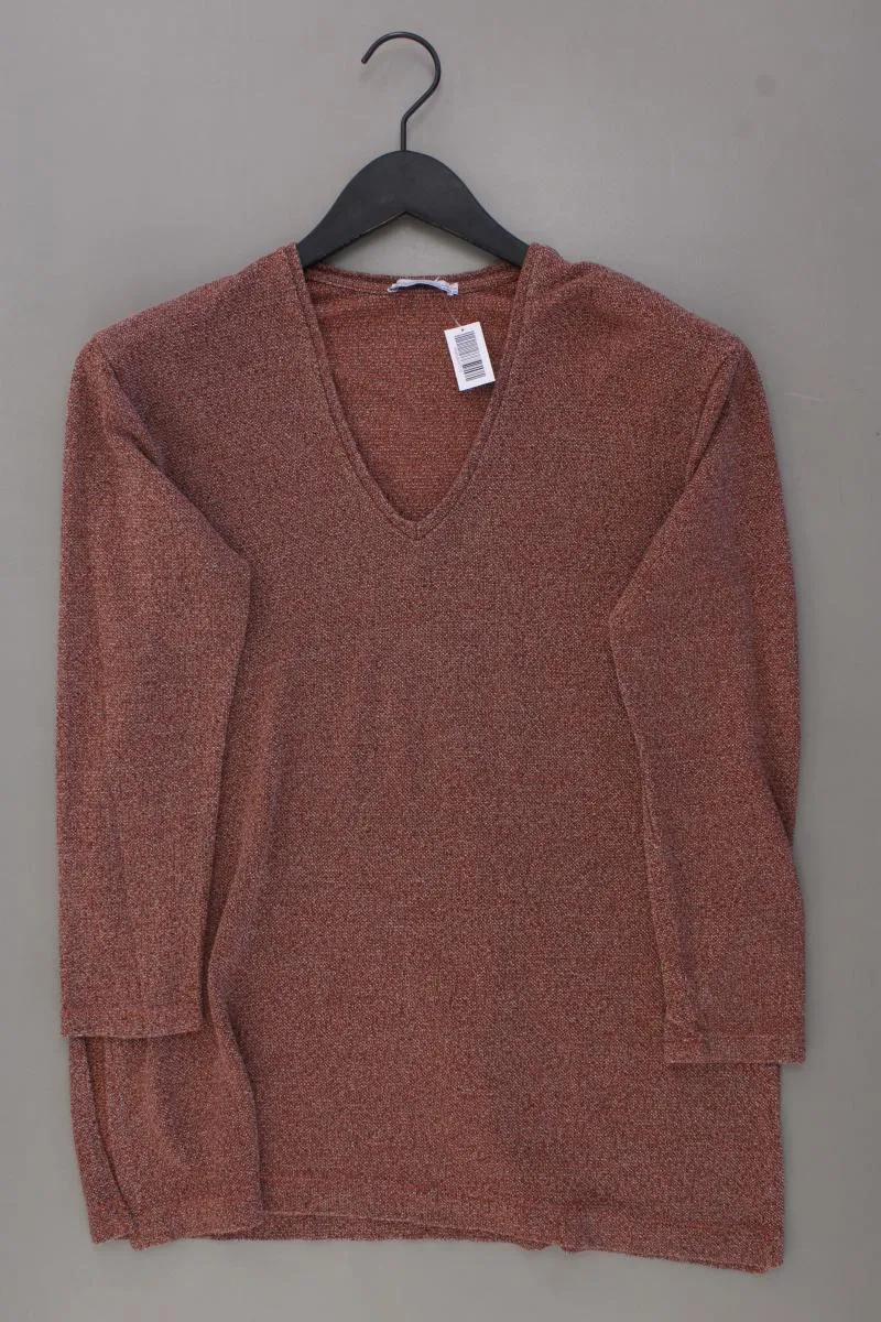 Zara Strickshirt Gr. M 3/4 Ärmel braun aus Viskose