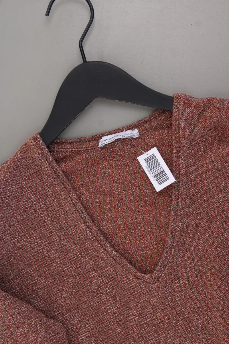 Zara Strickshirt Gr. M 3/4 Ärmel braun aus Viskose