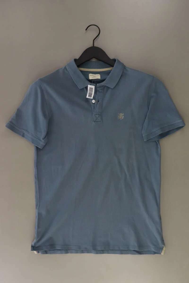 Selected Homme Poloshirt für Herren Gr. L Kurzarm blau aus Baumwolle