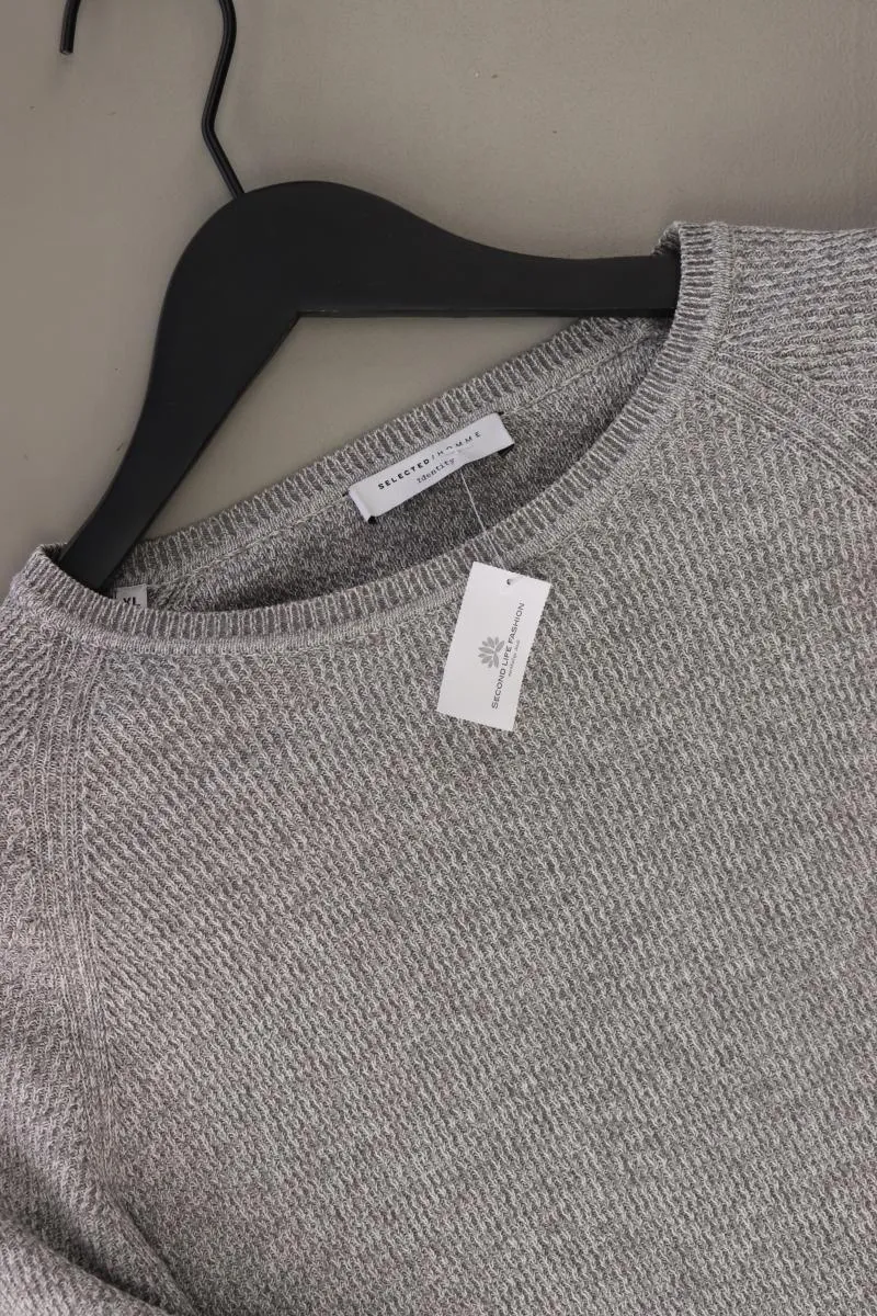 Selected Homme Feinstrickpullover für Herren Gr. XL grau aus Baumwolle