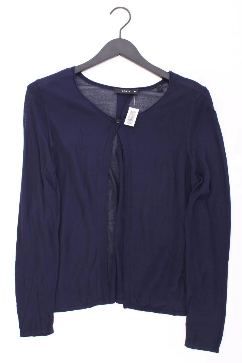 Bonita Strickjacke Gr. L Langarm blau aus Viskose