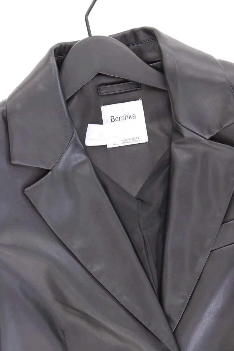 Bershka Longblazer Gr. XS schwarz aus Polyurethan