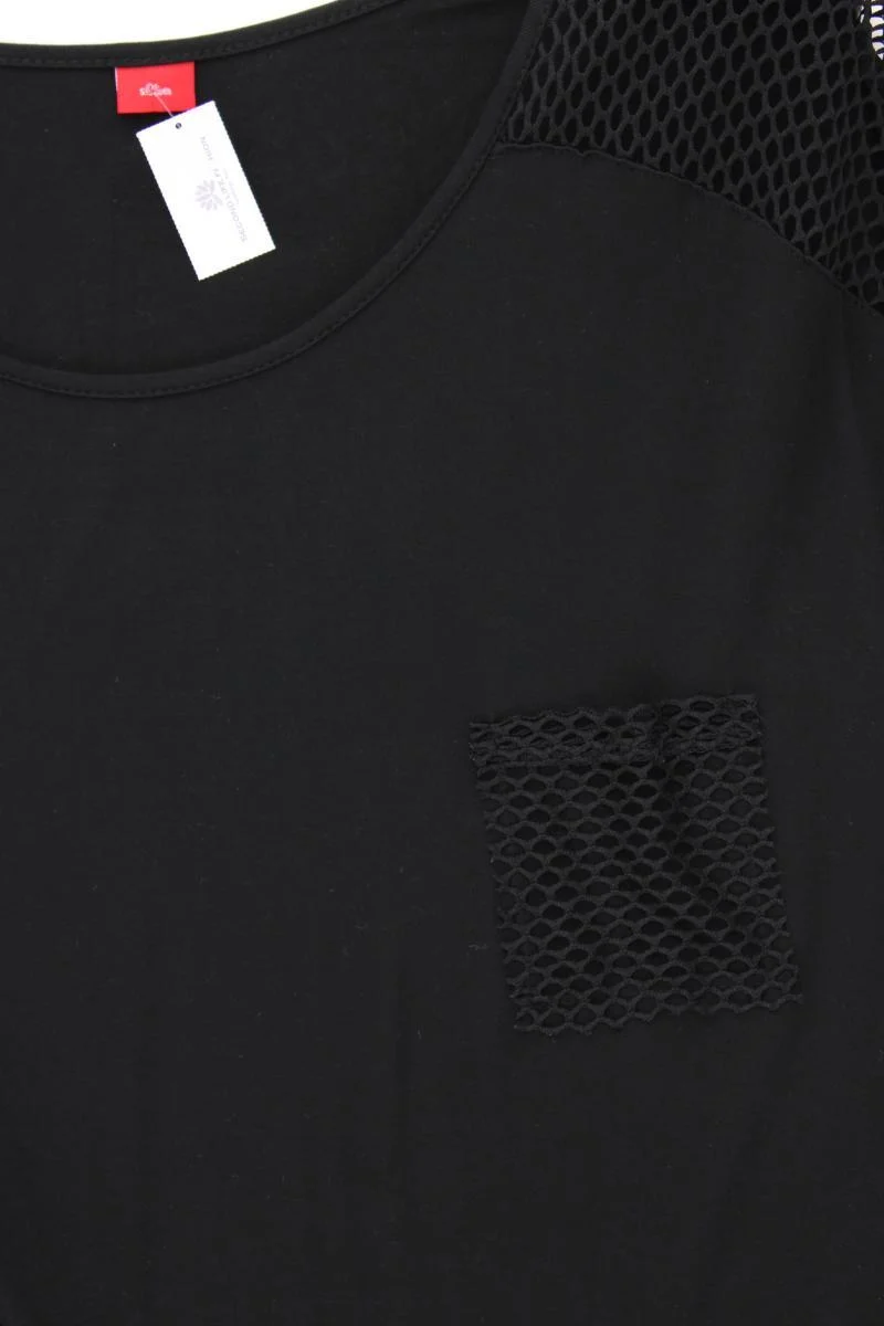 s.Oliver T-Shirt Gr. 48/50 Kurzarm schwarz aus Viskose