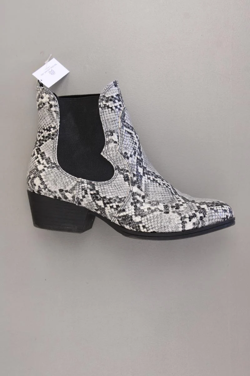 Tamaris Stiefeletten Gr. 37 mit Tierdruck grau aus Kunstleder