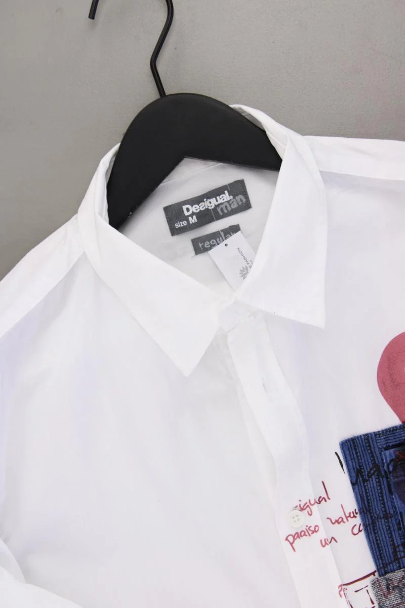 Desigual Langarmhemd für Herren Gr. M weiß aus Baumwolle