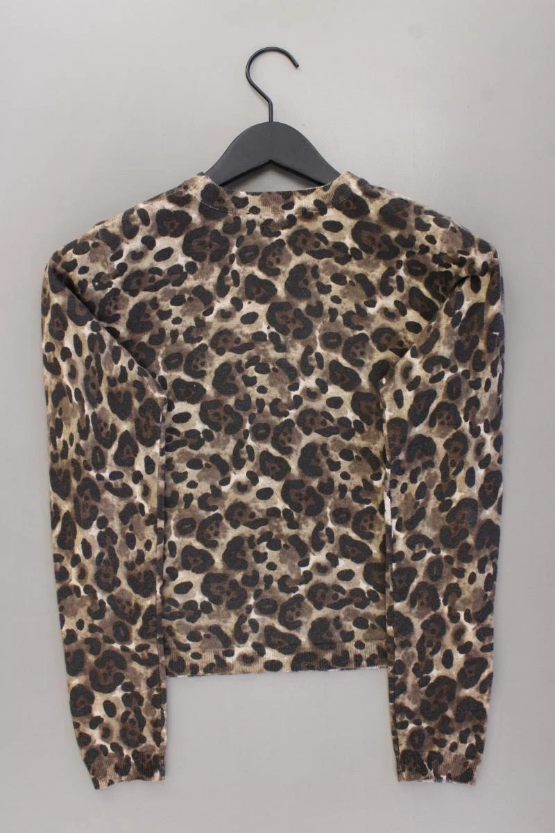 Zara Feinstrickpullover Gr. M mit Tierdruck braun aus Polyacryl