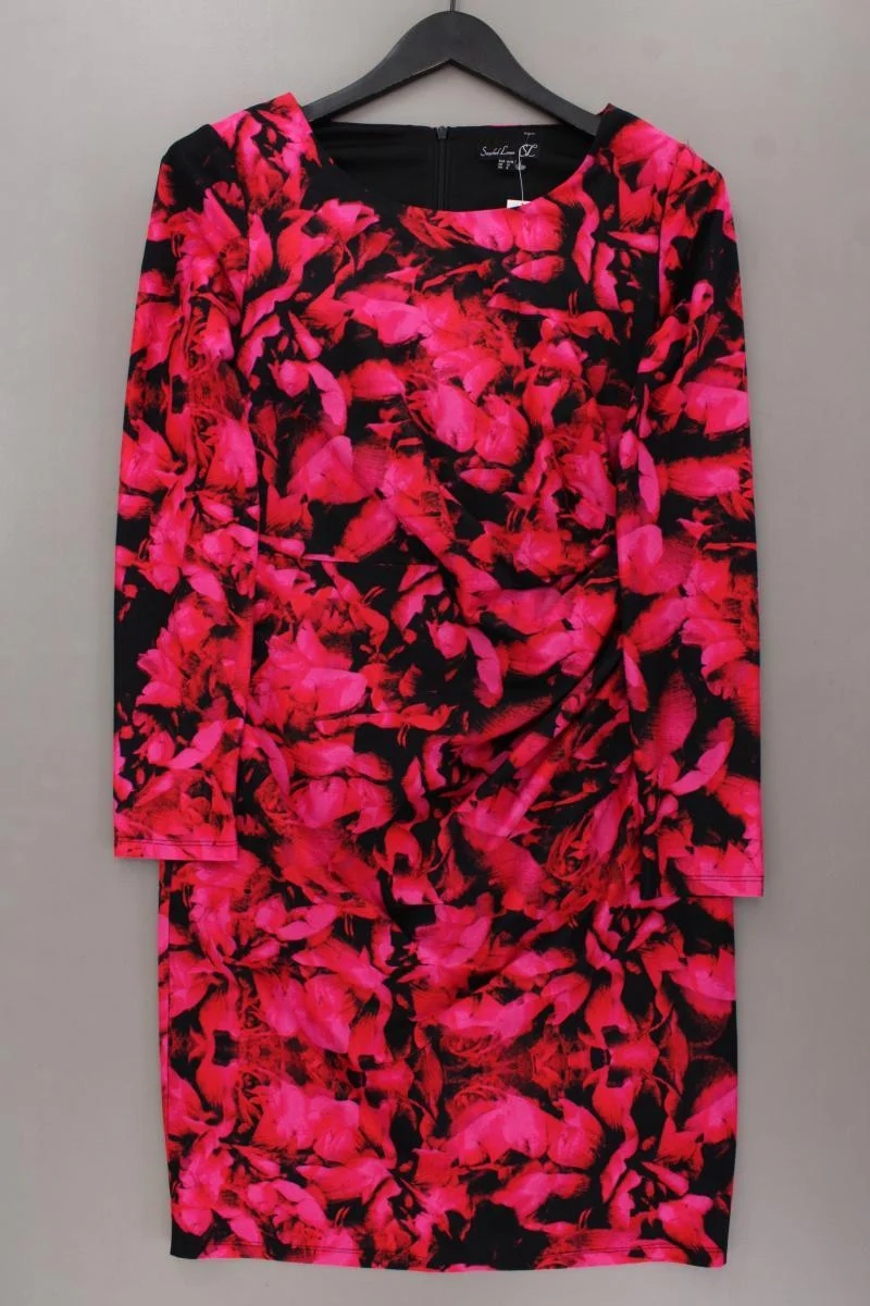 Smashed Lemons Langarmkleid Gr. 38 mit Blumenmuster pink aus Rayon