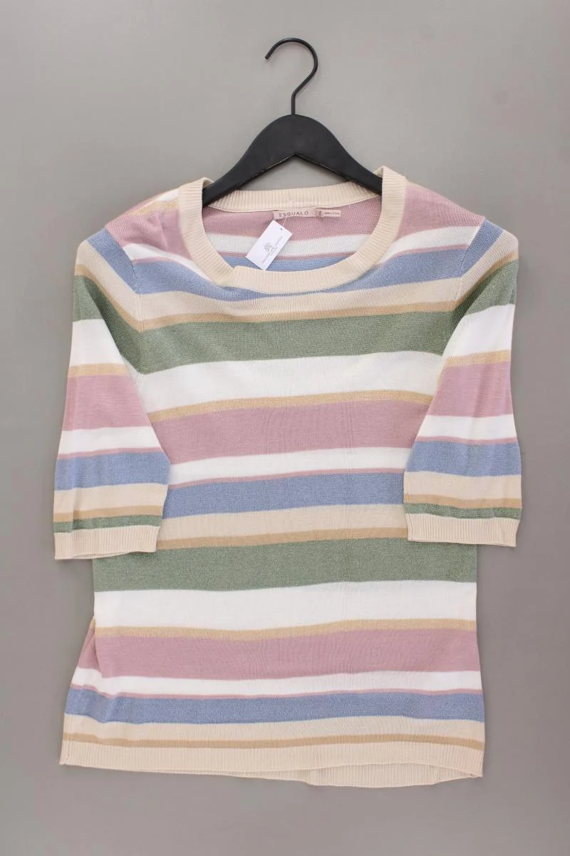 Esqualo Ringelshirt Gr. L gestreift Kurzarm mit Glitzer mehrfarbig aus Viskose
