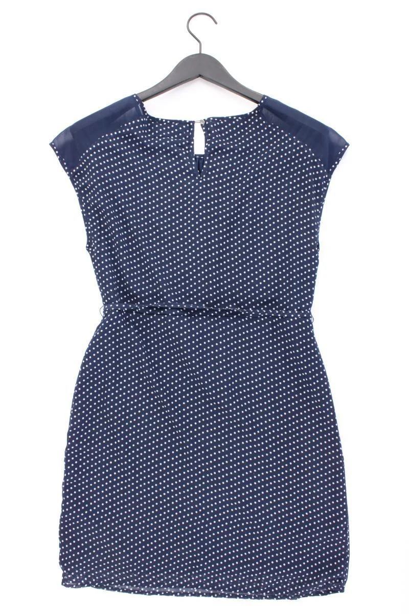 Vila Kurzarmkleid Gr. XS gepunktet mit Gürtel blau aus Polyester