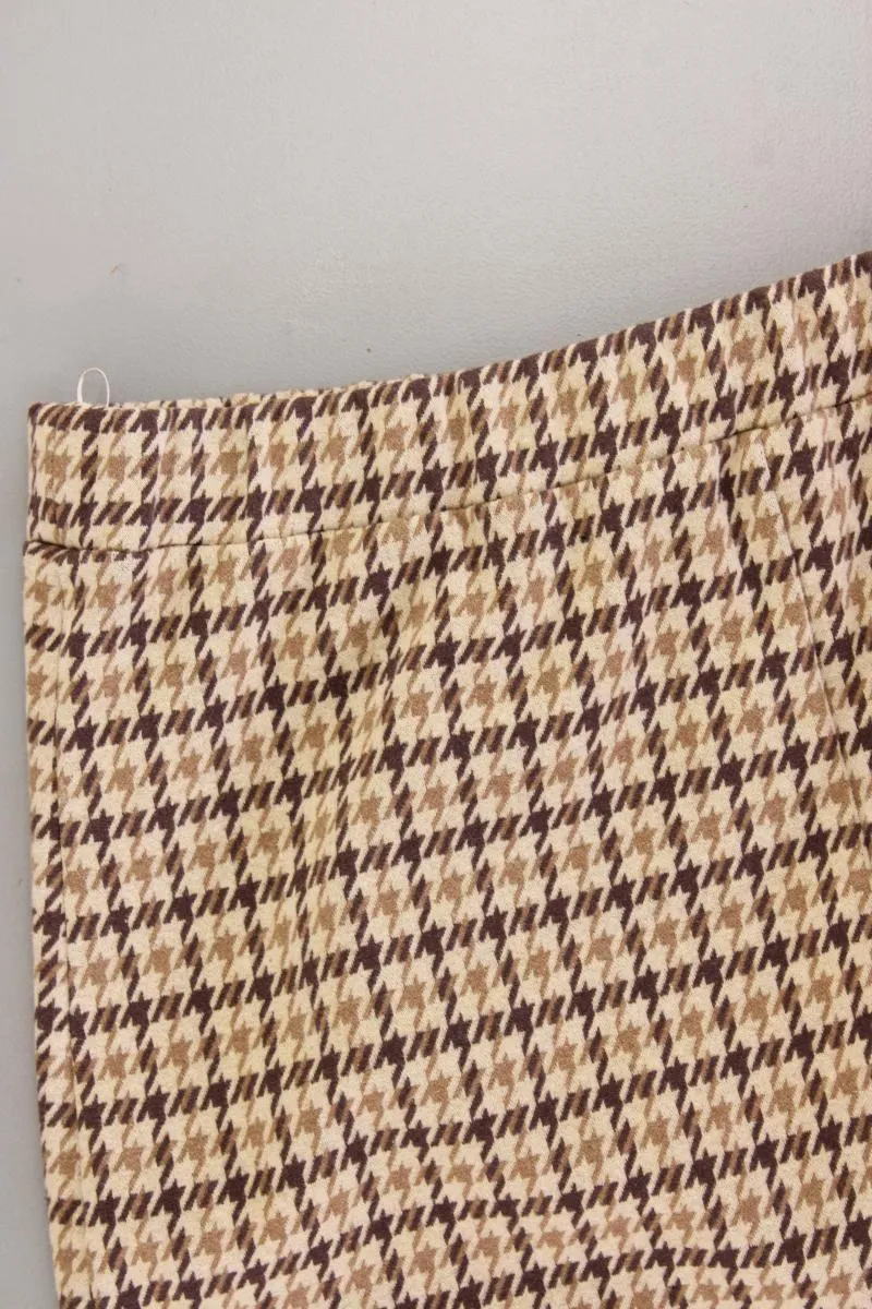 Max Mara Maxirock Gr. XL hahnentritt braun aus Polyester