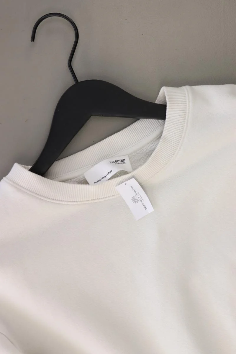 Selected Homme Langarmpullover für Herren Gr. L weiß aus Baumwolle