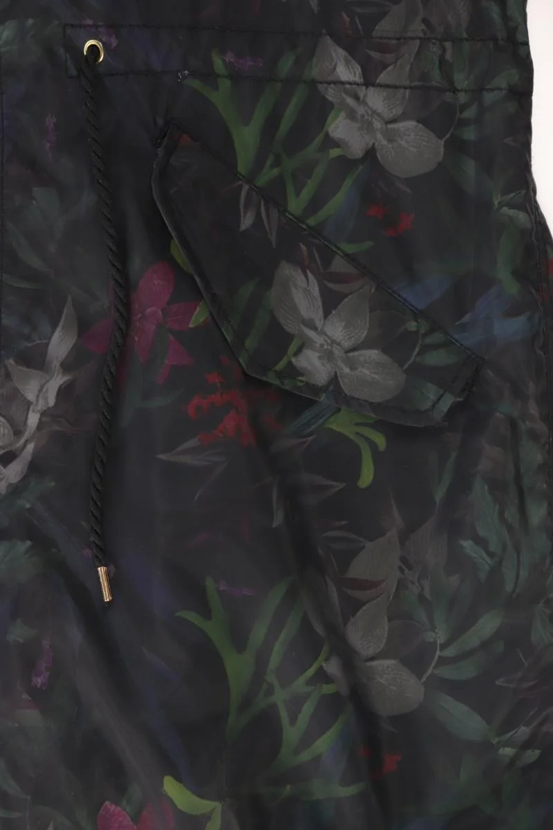 s.Oliver Kapuzenmantel Gr. XXL mit Blumenmuster schwarz