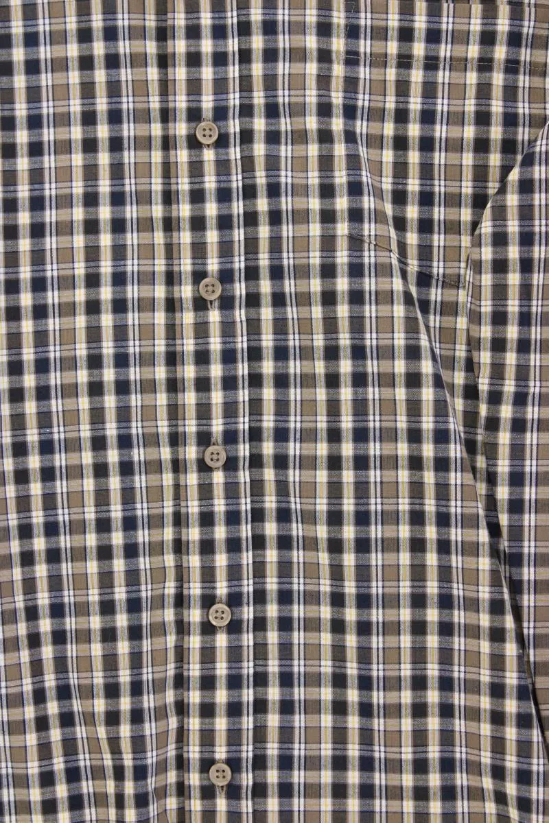 Luciano Hemd für Herren Gr. Hemdgröße 43/44 kariert Langarm braun aus Polyester