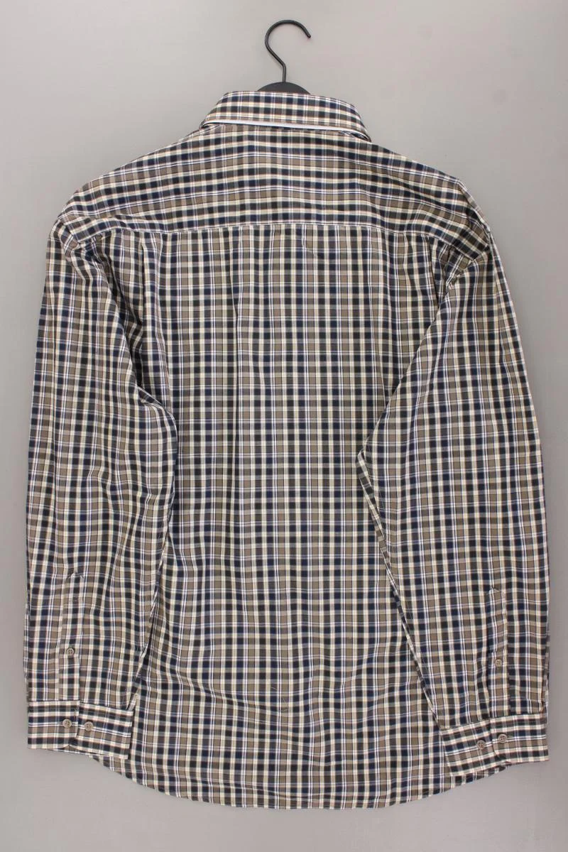 Luciano Hemd für Herren Gr. Hemdgröße 43/44 kariert Langarm braun aus Polyester