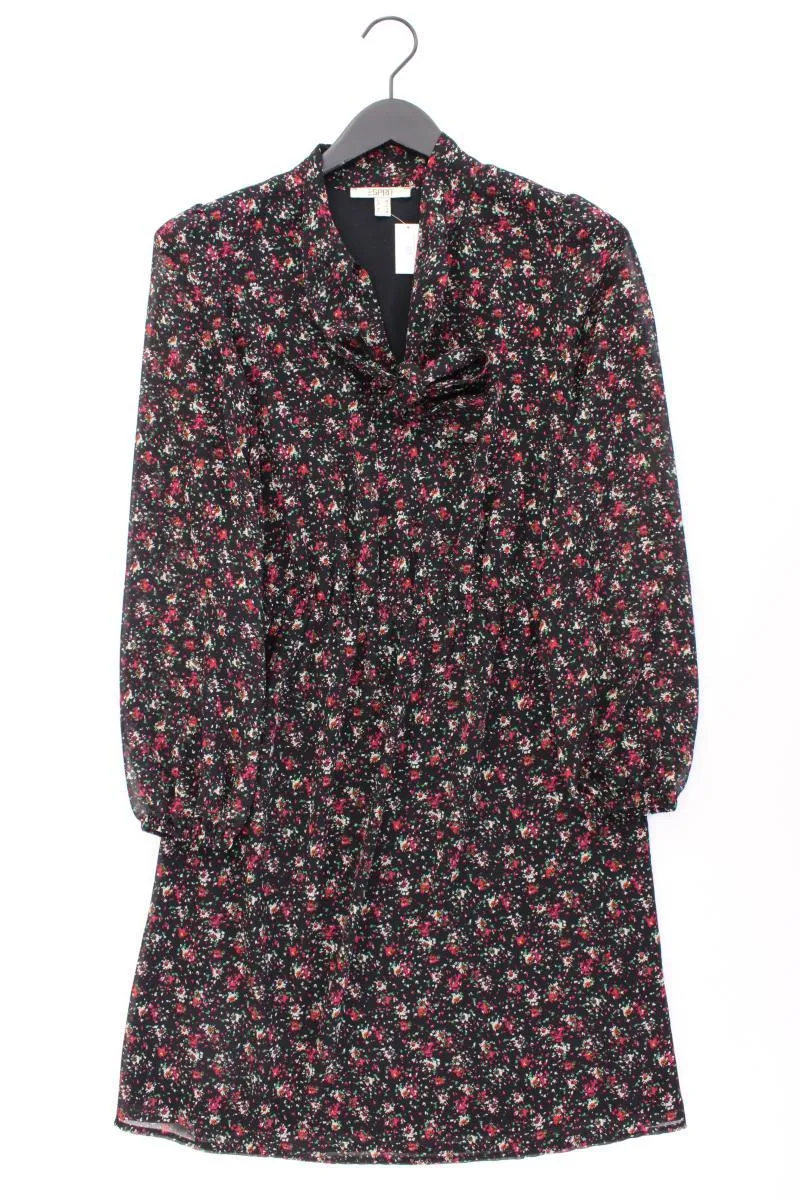 Esprit Chiffonkleid Gr. 36 mit Blumenmuster neuwertig Langarm schwarz