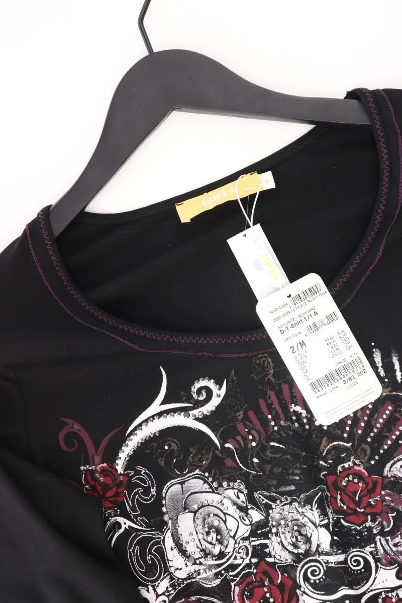 Biba Printshirt Gr. M Neupreis: 59,95€! 3/4 Ärmel schwarz aus Viskose