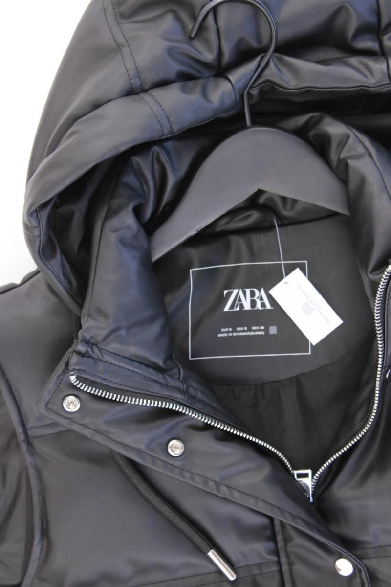 Zara Wester in Lederoptik Gr. S neuwertig schwarz aus Polyester