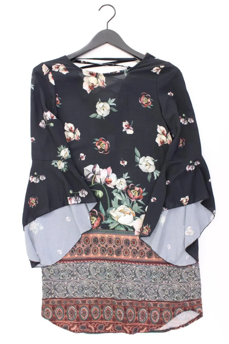 Midikleid Gr. OneSize mit Blumenmuster 3/4 Ärmel mehrfarbig aus Polyester