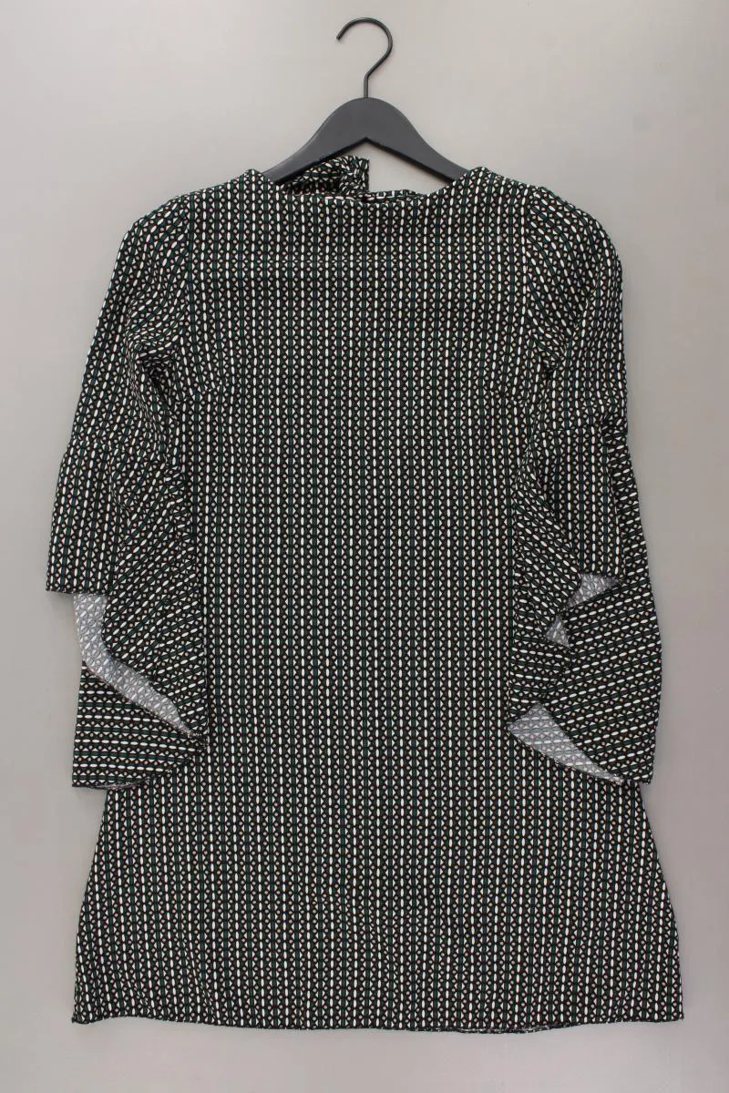 Midikleid Gr. S geometrisches Muster 3/4 Ärmel olivgrün aus Polyester