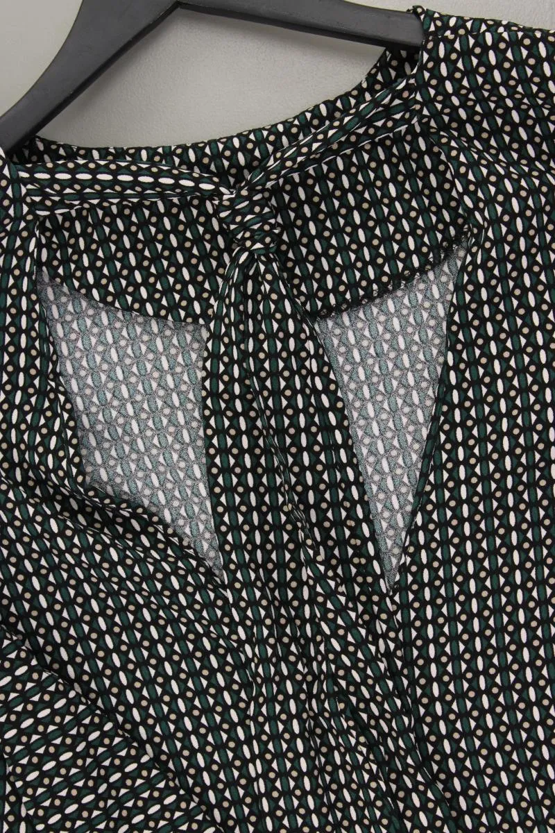 Midikleid Gr. S geometrisches Muster 3/4 Ärmel olivgrün aus Polyester