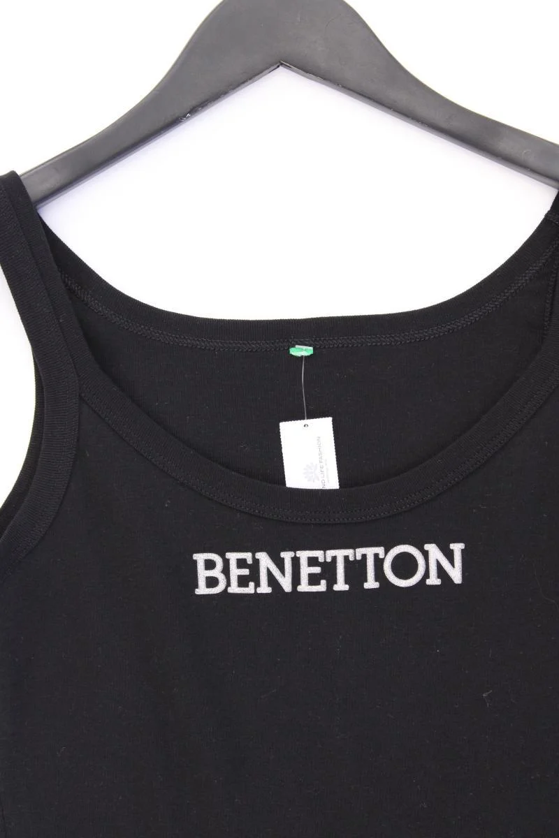 Benetton Trägertop Gr. S mit Glitzer Vintage schwarz