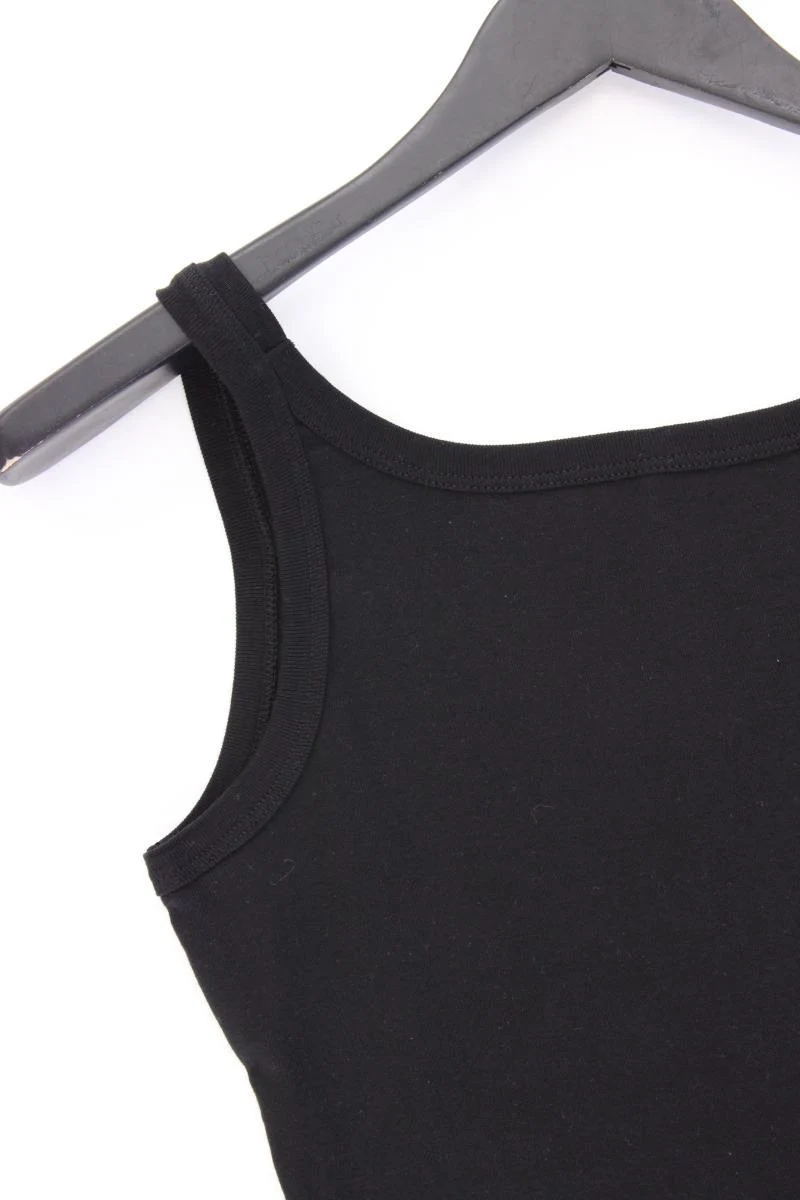 Benetton Trägertop Gr. S mit Glitzer Vintage schwarz