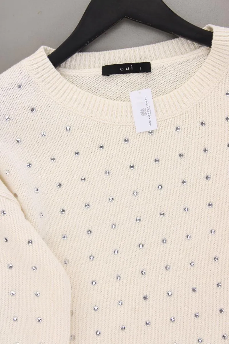 Oui Feinstrickpullover Gr. 38 neuwertig creme aus Baumwolle