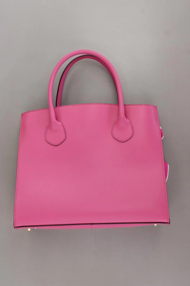 Ledertasche mit Seidentuch pink