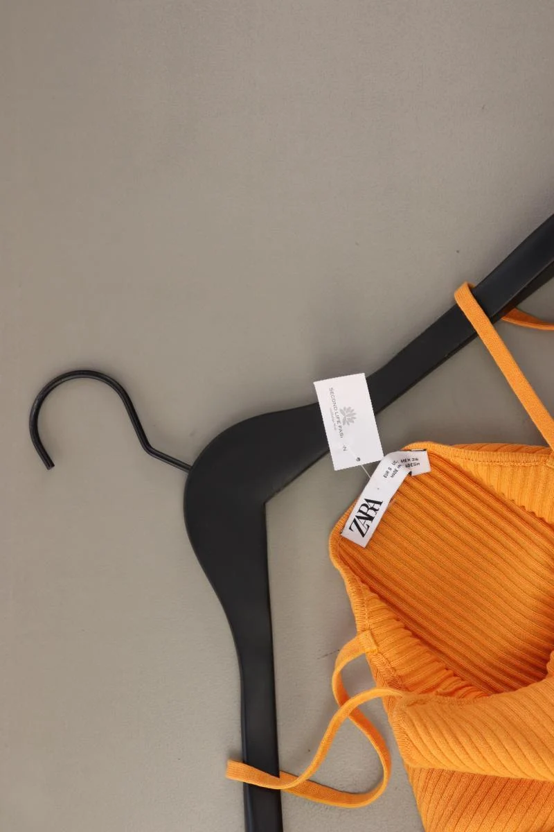 Zara Schlauchkleid Gr. S Träger orange aus Viskose
