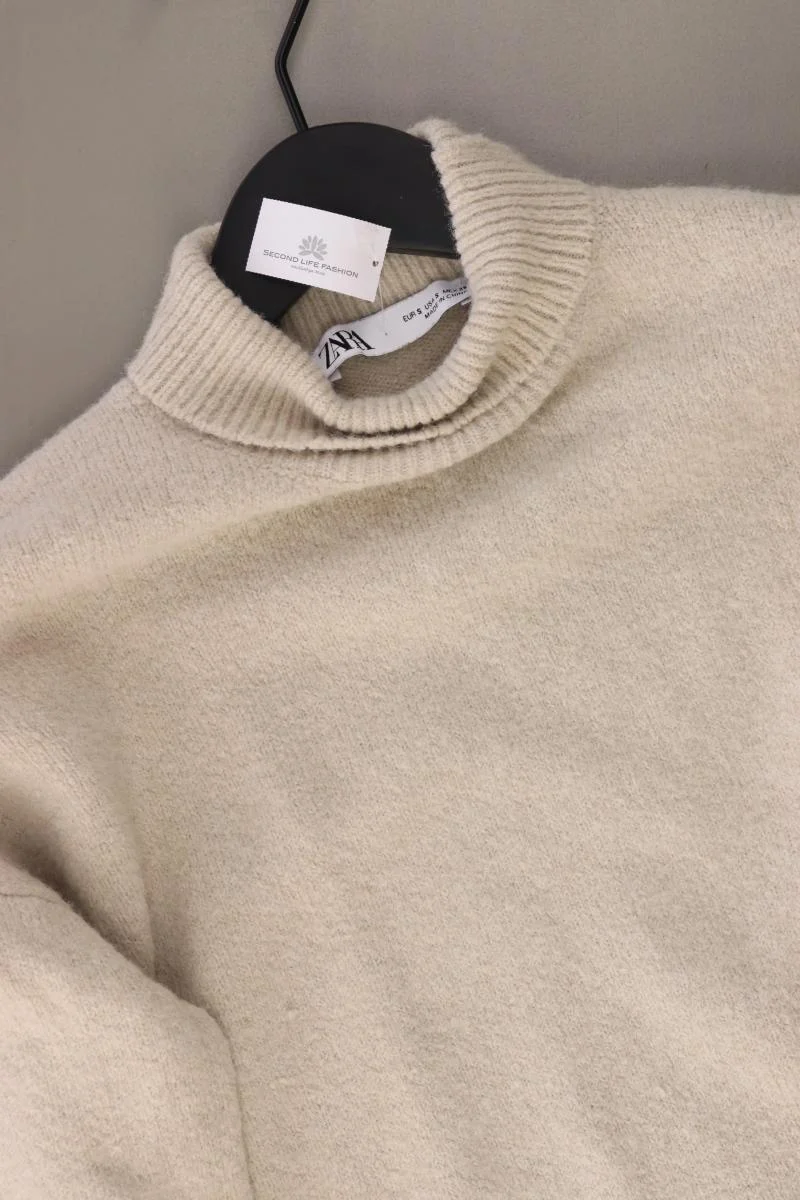 Zara Rollkragenpullover Gr. S creme aus Polyester