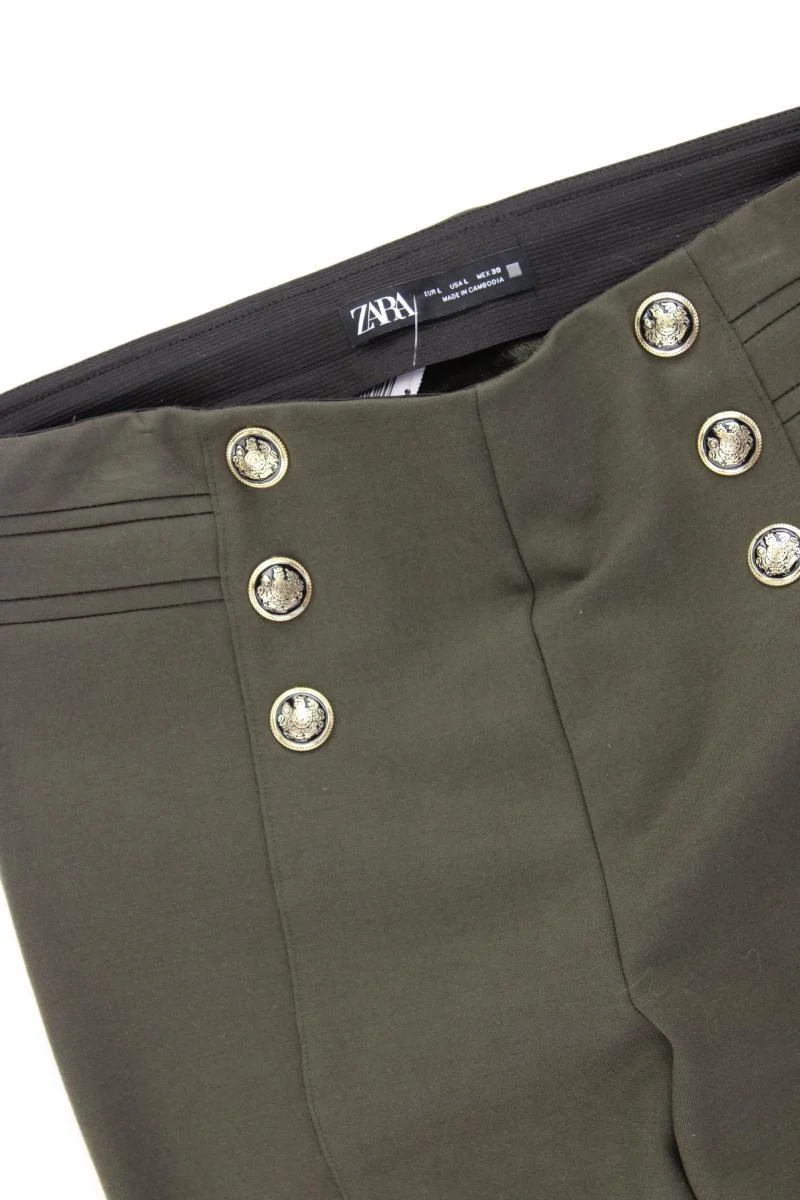 Zara Stretchhose Gr. L olivgrün