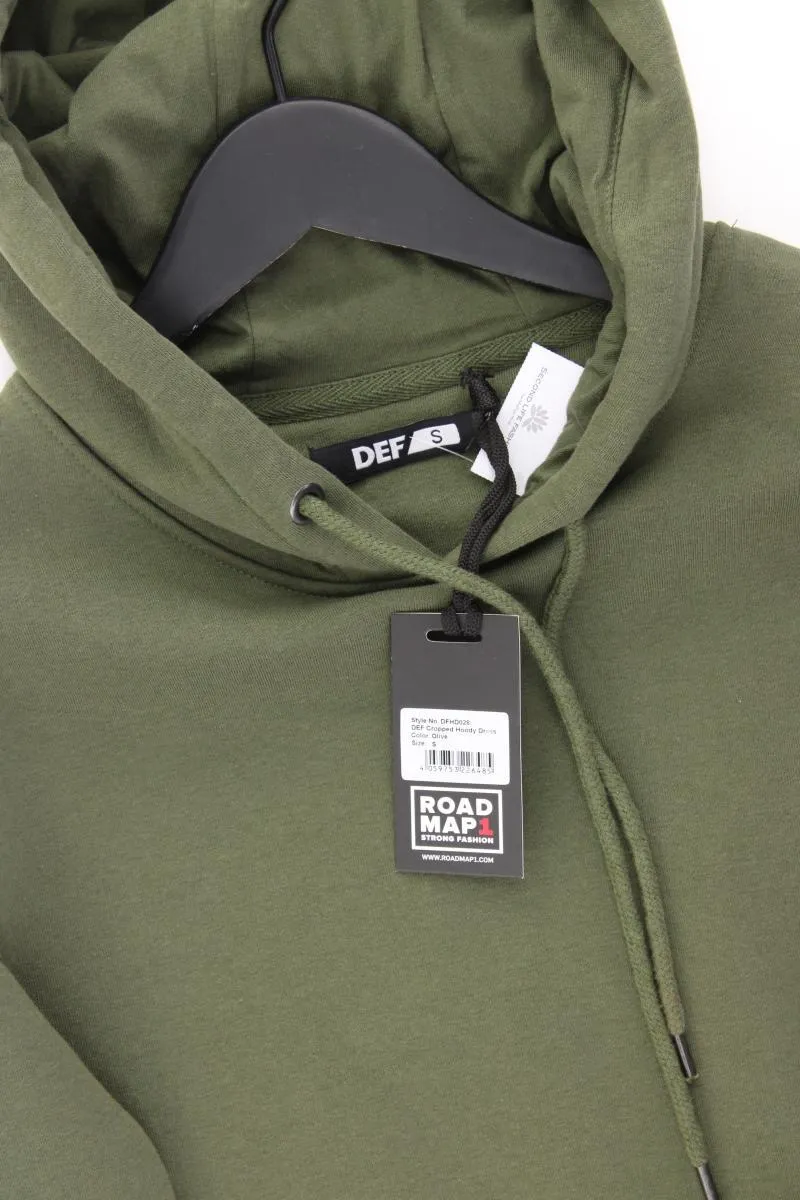 DEF CLOTHING Kapuzenkleid Gr. S neu mit Etikett Langarm olivgrün aus Baumwolle