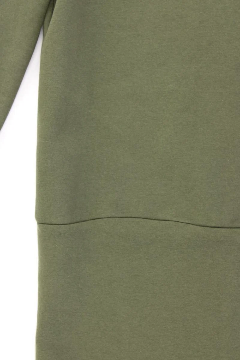 DEF CLOTHING Kapuzenkleid Gr. S neu mit Etikett Langarm olivgrün aus Baumwolle