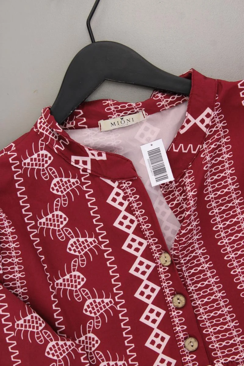 Midikleid Gr. OneSize neuwertig 3/4 Ärmel rot aus Polyester