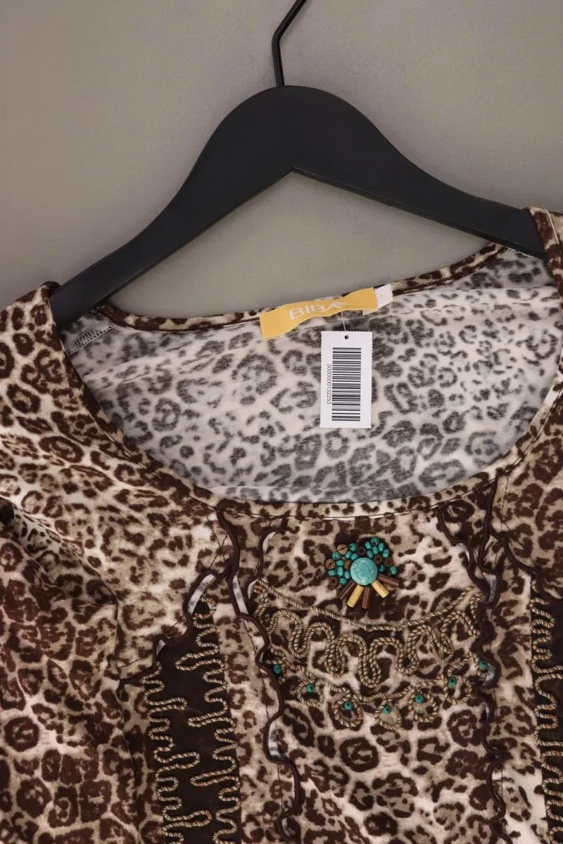 Biba Printshirt Gr. 38 mit Tierdruck 3/4 Ärmel braun aus Viskose