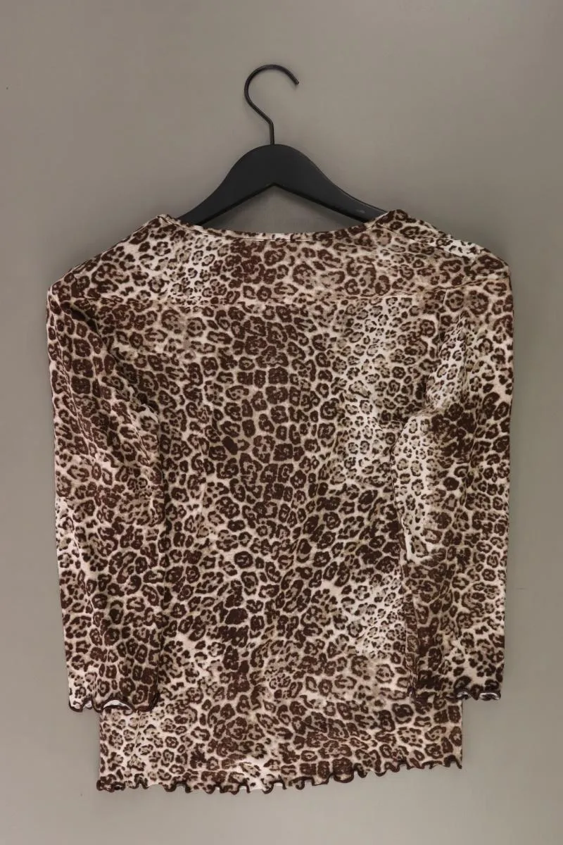 Biba Printshirt Gr. 38 mit Tierdruck 3/4 Ärmel braun aus Viskose