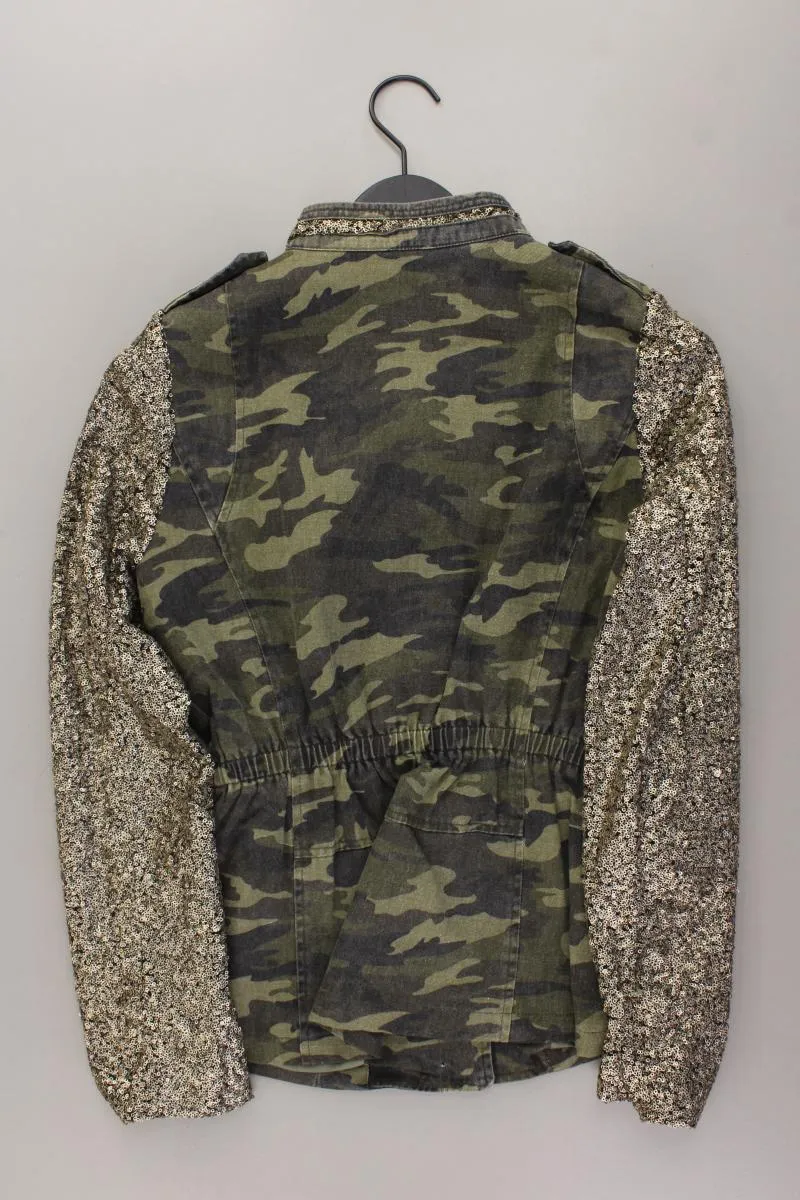 Camo-Jacke Gr. 40 camouflage mit Pailletten olivgrün aus Baumwolle