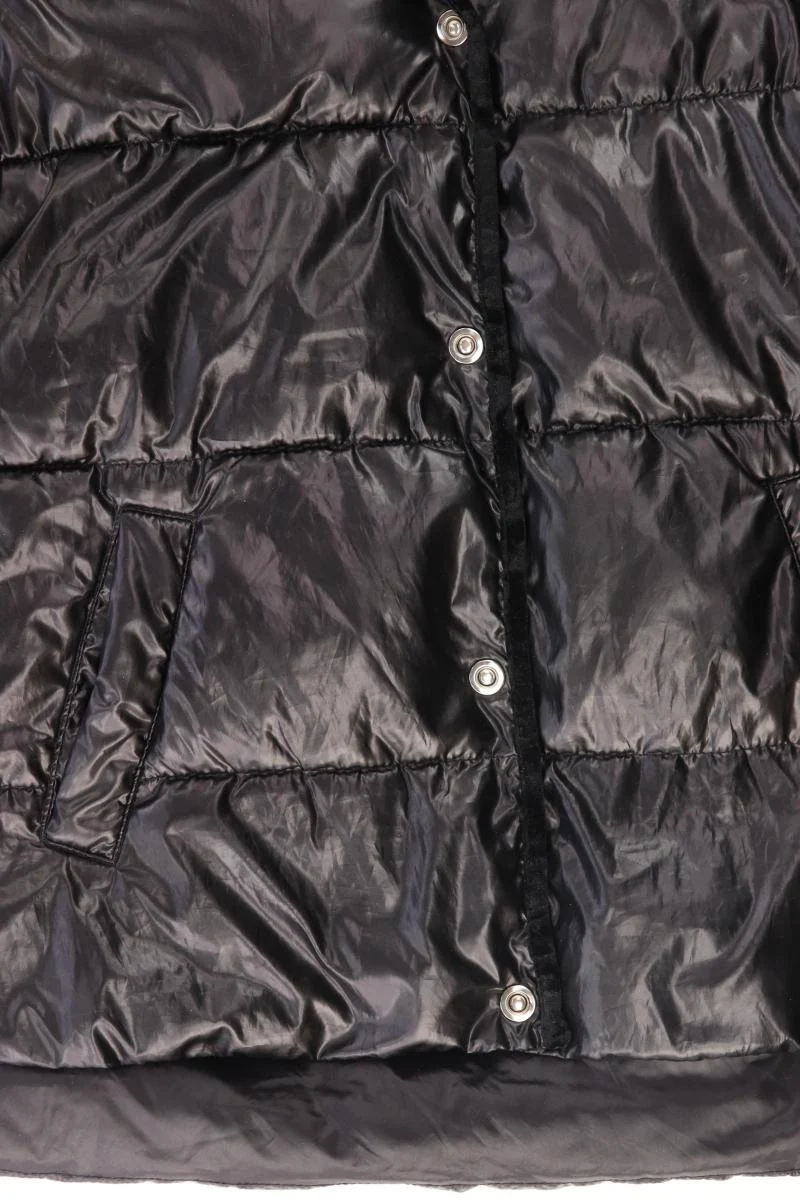 Mango Lange Jacke Gr. M schwarz aus Polyester