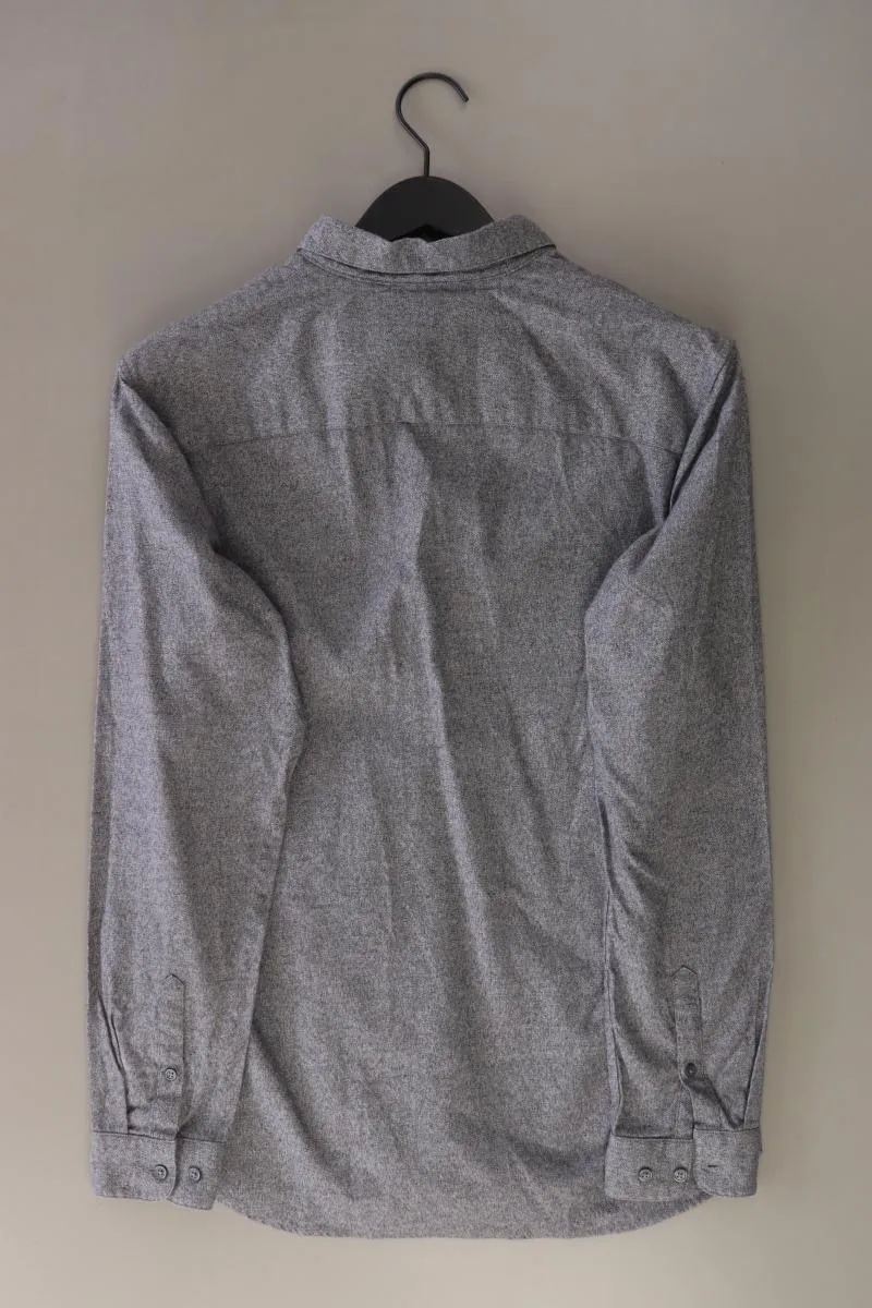 Jack & Jones Langarmhemd für Herren Gr. M grau aus Baumwolle