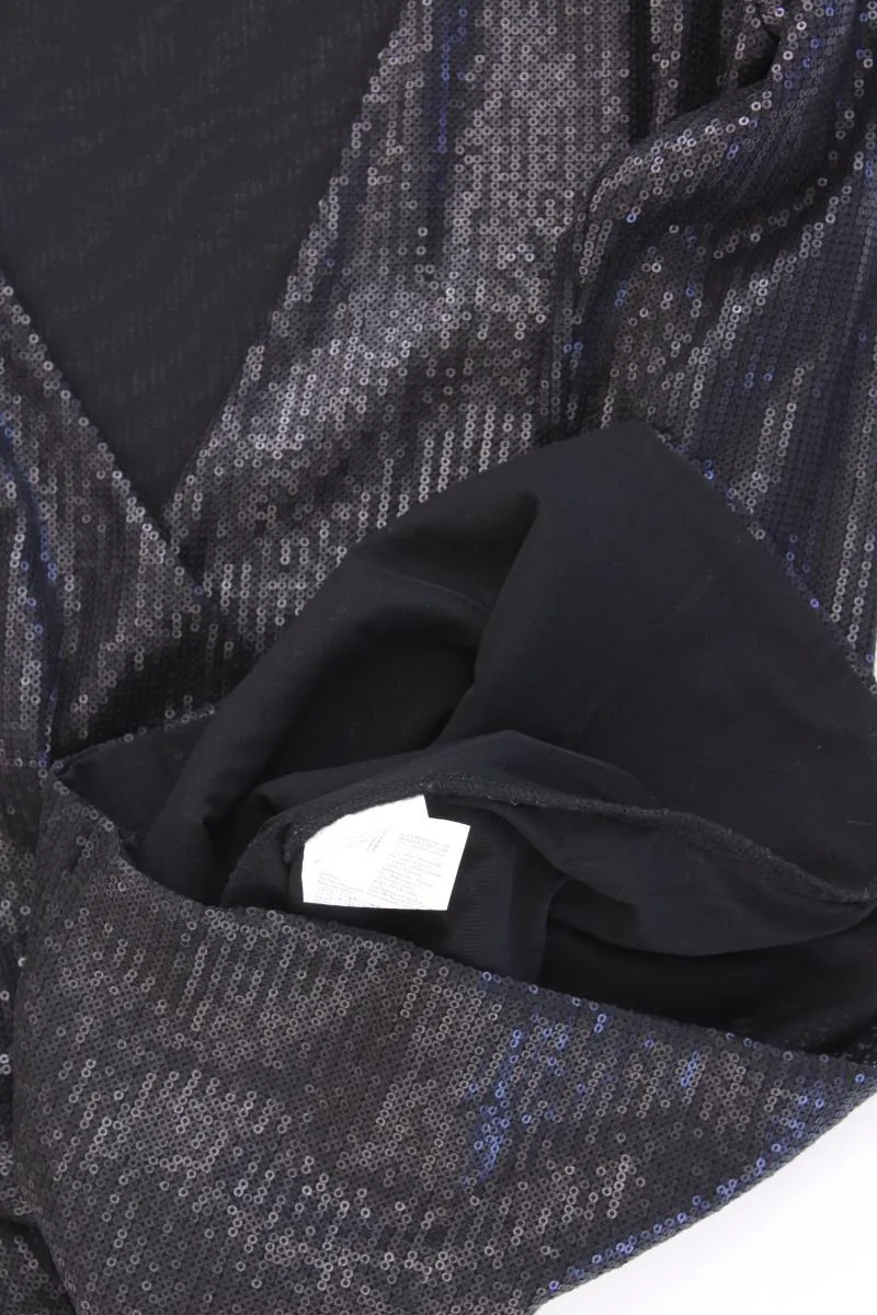Guess Abendkleid Gr. L 3/4 Ärmel mit Pailletten schwarz aus Nylon