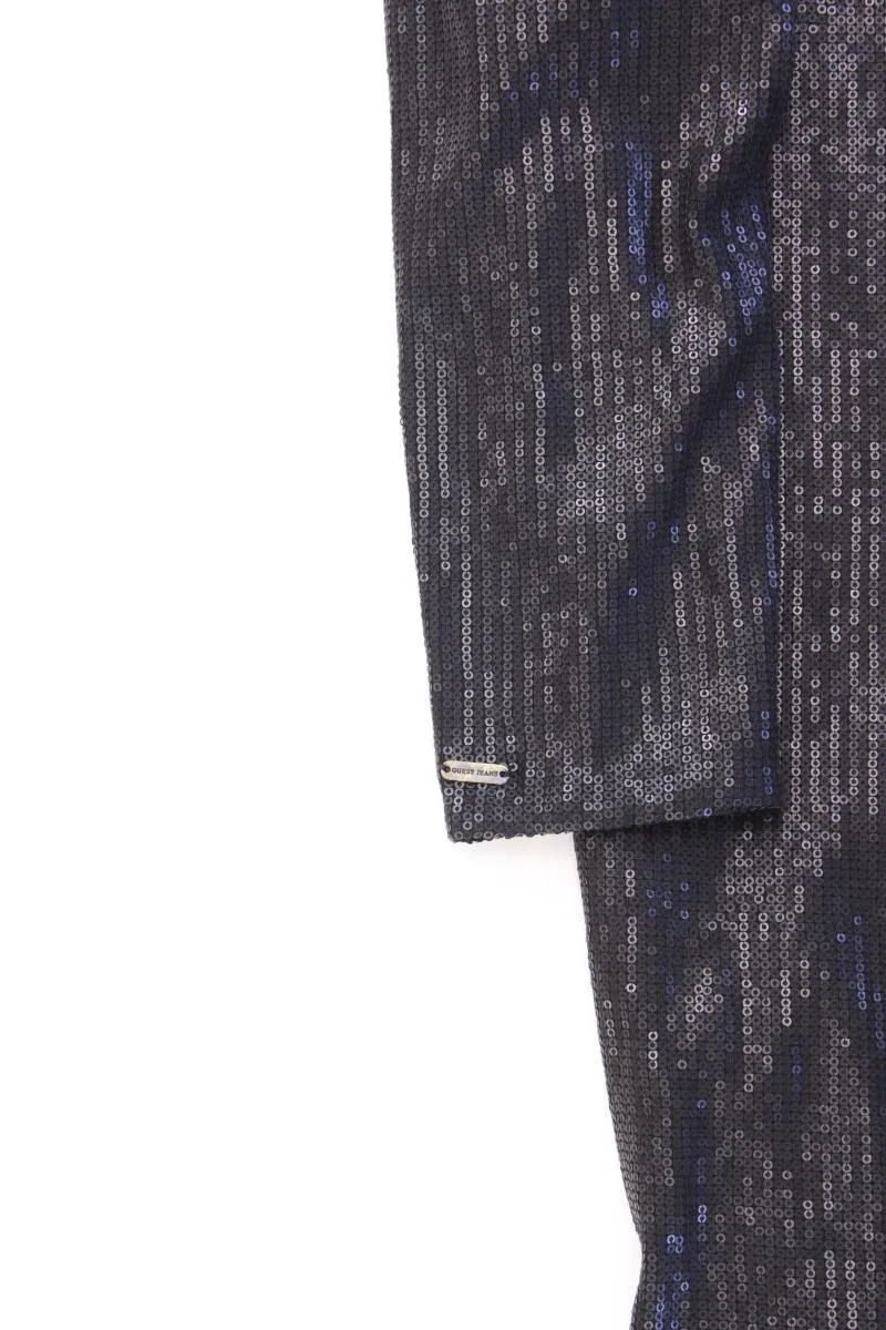 Guess Abendkleid Gr. L 3/4 Ärmel mit Pailletten schwarz aus Nylon