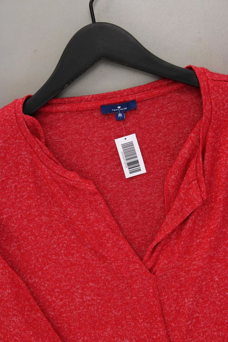 Tom Tailor Shirt mit V-Ausschnitt Gr. M Langarm rot aus Viskose