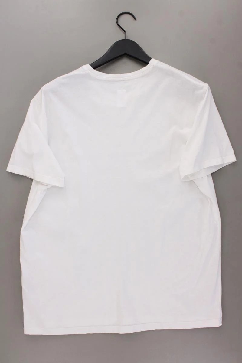Tom Tailor Printshirt für Herren Gr. XXL Kurzarm weiß aus Baumwolle