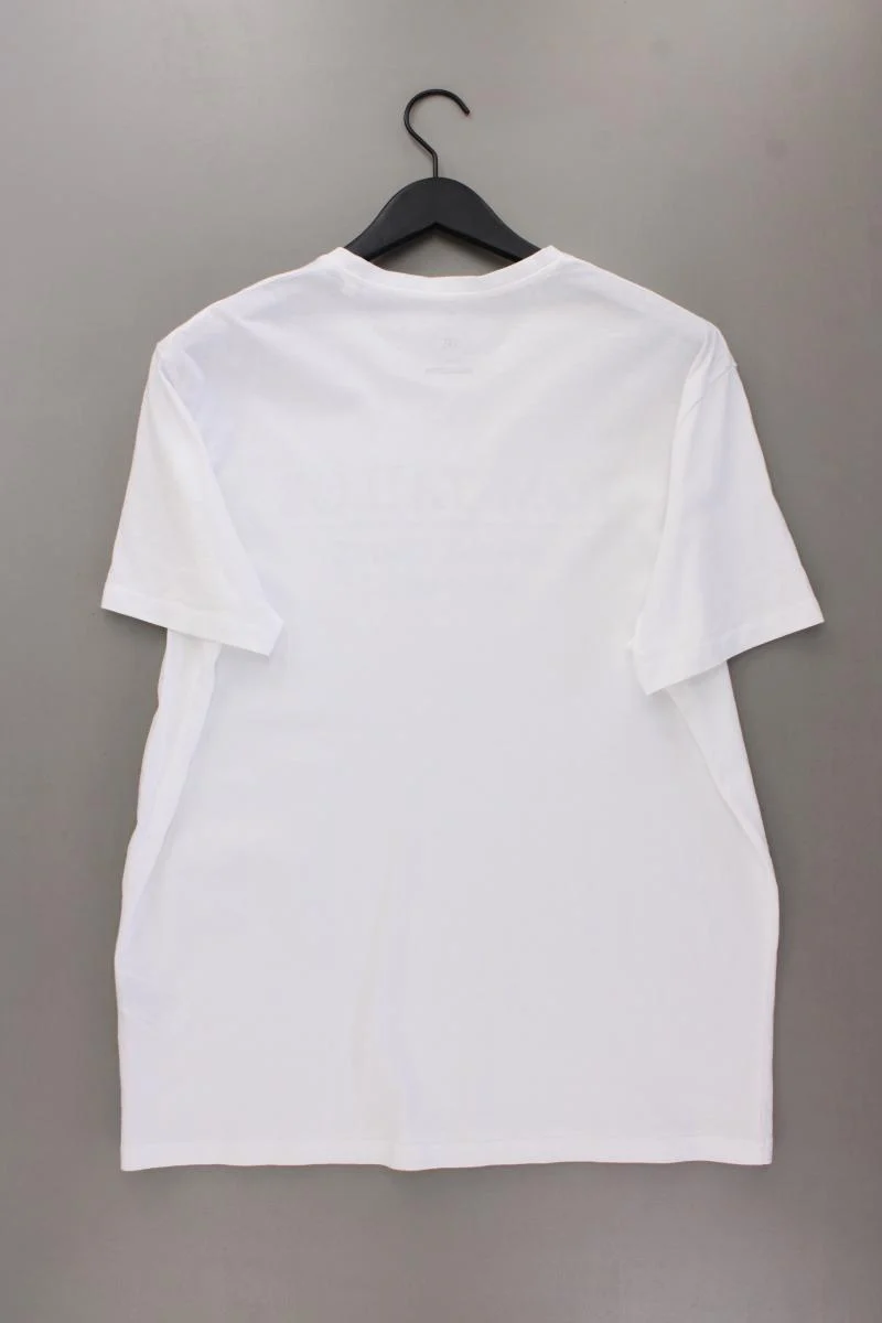 Tom Tailor Printshirt für Herren Gr. XXL Kurzarm weiß aus Baumwolle