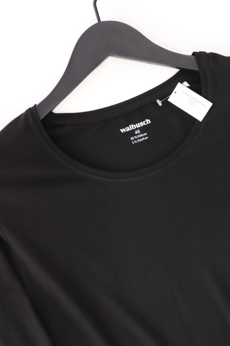 Walbusch T-Shirt Gr. 46 Kurzarm schwarz aus Viskose