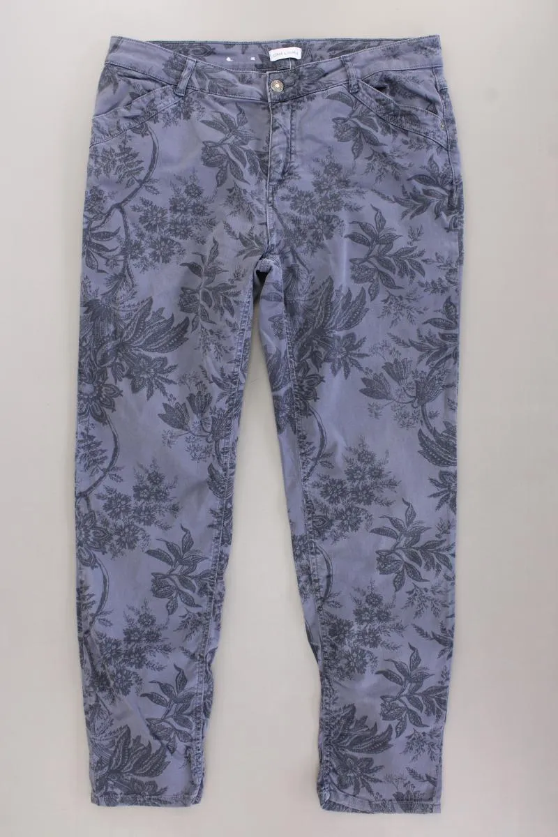 Gina Laura Hose Gr. Kurzgröße 22 mit Blumenmuster blau aus Baumwolle