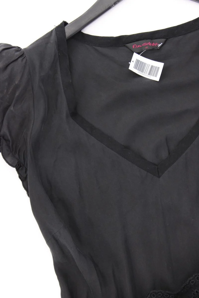 miss selfridge Kurzes Seidenkleid Gr. 40 Kurzarm schwarz