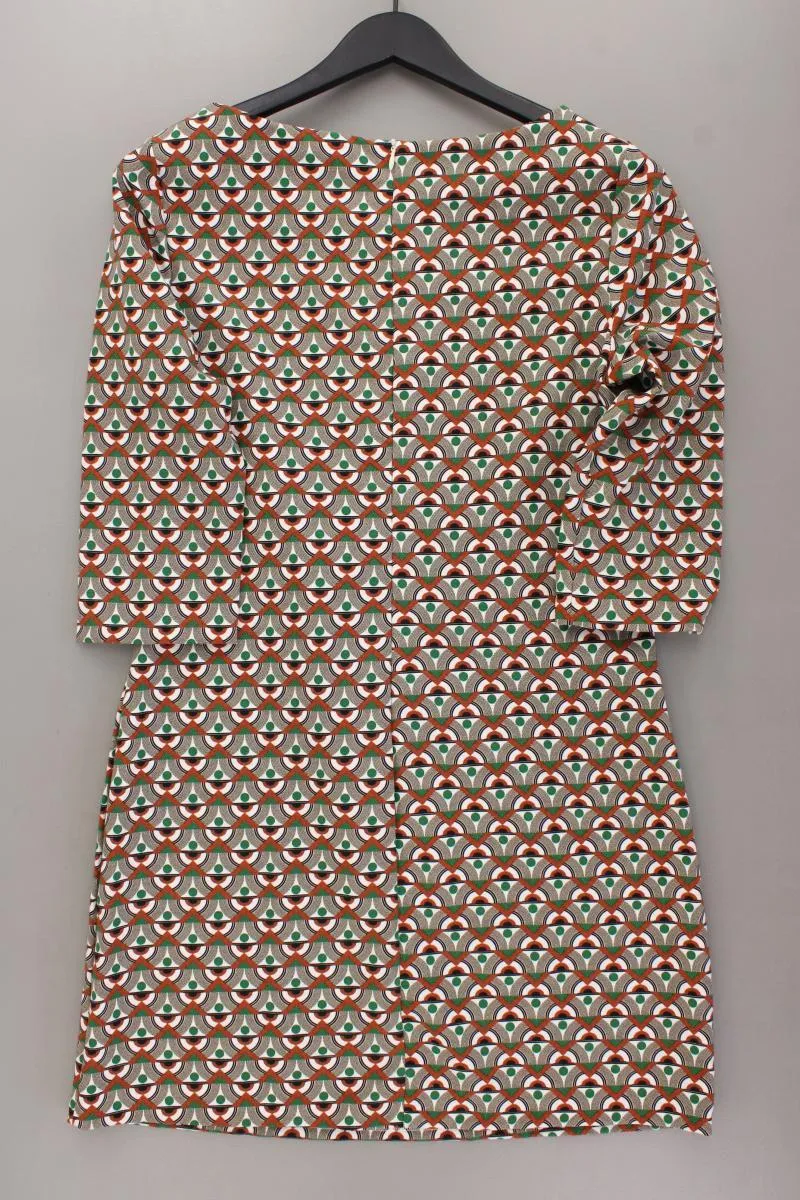 Midikleid Gr. L geometrisches Muster 3/4 Ärmel mehrfarbig aus Polyester