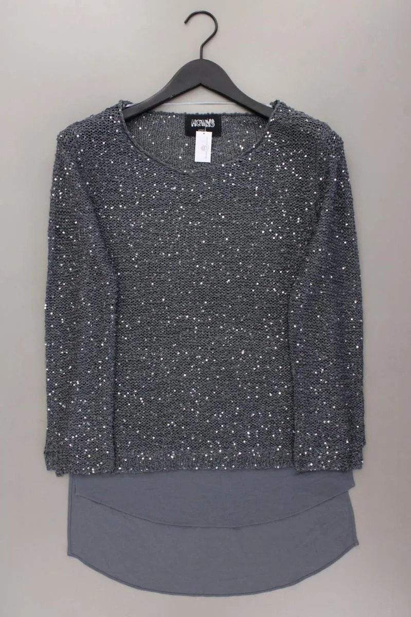 Haily's Pullover mit Pailletten Gr. L grau aus Polyester