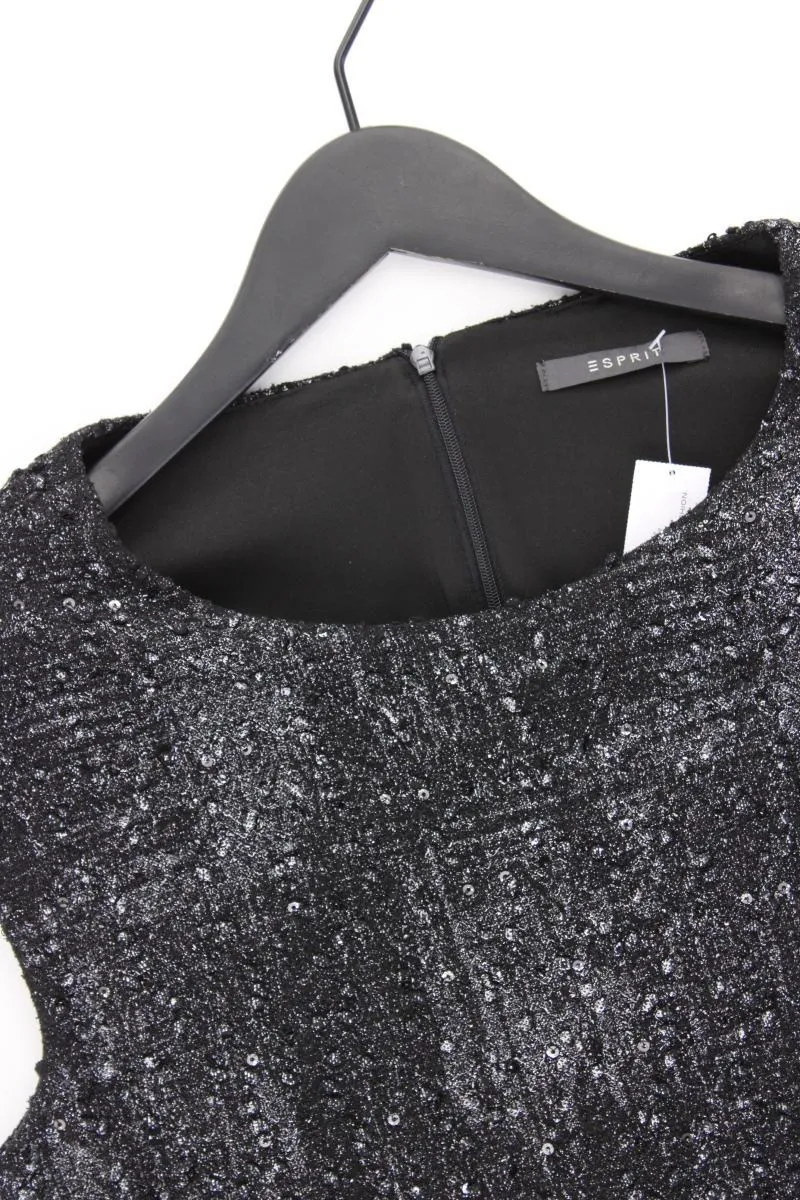 Esprit Bleistiftkleid Gr. L neuwertig mit Gürtel Kurzarm grau aus Polyester
